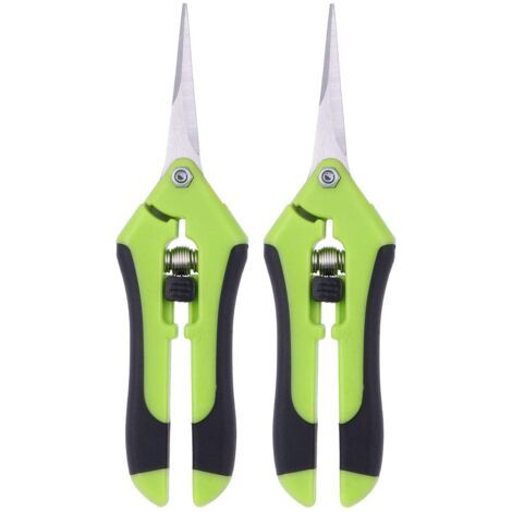 Set mit 2 Gartenscheren, Profi-Handbuch Gartenschere aus Edelstahl (grün) (1/5)