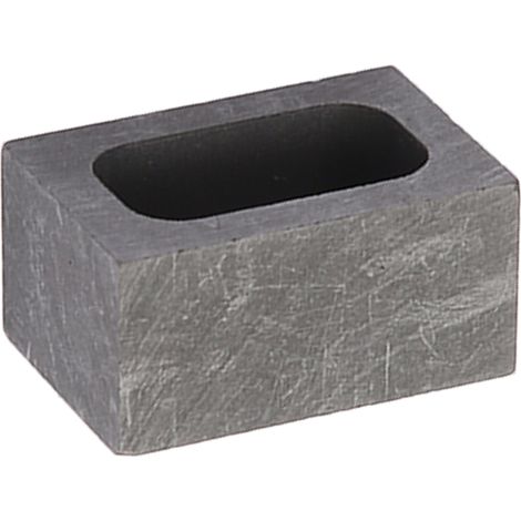 Des moules rectangulaires en graphite stable à haute température sont utilisés pour couler des alliages métalliques fondus d'or et d'argent. (1/5)