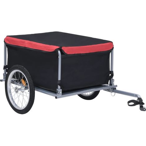 Rimorchio per bicicletta 65 kg nero e rosso 020004493