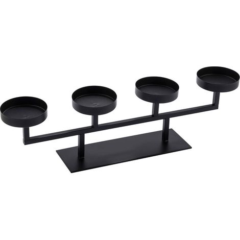 Bougeoir de l'Avent noir pour 4 bougies - environ 48 cm - bougeoir