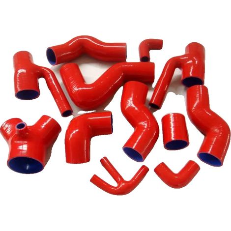Tubo di aspirazione, in silicone, compatibile con Audi S4 RS4 Biturbo A6 B5, rosso (1/2)