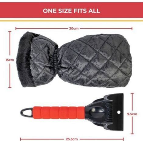 Lot de 2 Grattoirs à Glace pour Voiture - Grattoir Pare Brise Voiture Gant pour Vitres, Grattoirs à Neige avec Doublure (1/5)