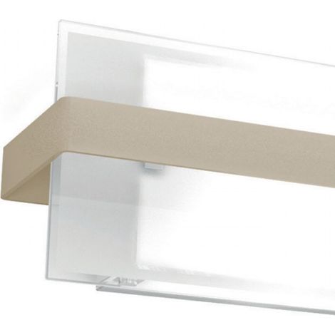 Applique moderno top light cross 1106 ap e27 led vetro metallo lampada parete, finitura metallo sabbia