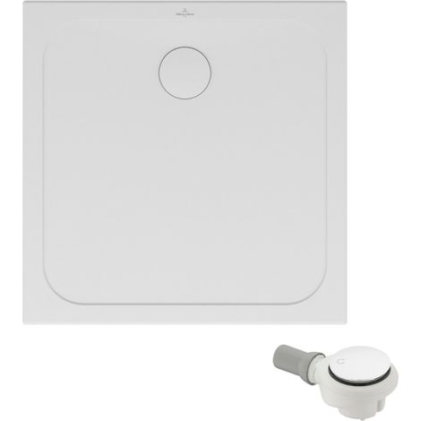 Receveur de douche antidérapant 80 x 80 VILLEROY ET BOCH Lifetime Plus Cerasoft céramique blanc + Bonde blanc