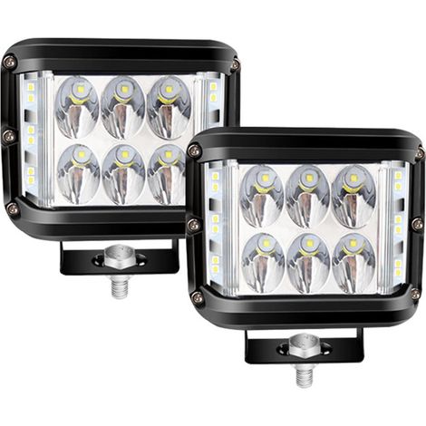 2 x 4-Zoll (10 cm) 60W LED-Arbeitsscheinwerfer, 12V/24V-Scheinwerfer, Offroad-Beleuchtung, Arbeitsscheinwerfer, geeignet für Pkw, SUVs, ATVs, Traktoren, Lkw, 4x4-Fahrzeuge, 6000K weiße LED-Nebelschein (1/5)