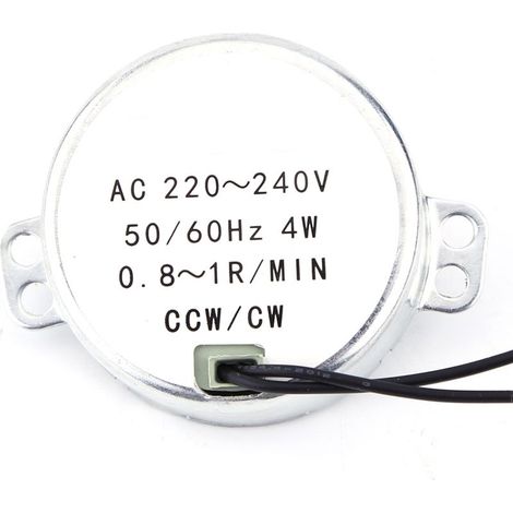 1pc 220-240V AC Moteur synchrone Motoréducteur 4W CW/CCW (0.8-1RPM) (1/4)