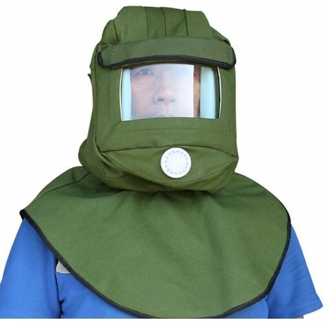 royaluxe -capuchon de capot de sablage pour le sablage, masque de vent de casque, masque anti-poussière de sablage, masque de protection, vert (1/5)