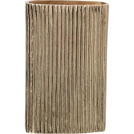 Vase Plat Côtelé "Astride" 30cm Doré (1/3)