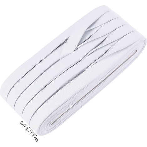 Bobine d'élastique épais en maille, très extensible et de 1/2 pouce de large (blanc) (1/5)