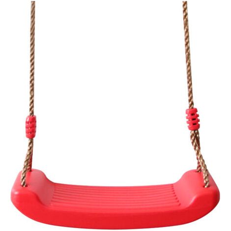 Balançoire Enfant Exterieur et Interieur, Balançoire en Plastique de Premier Choix, siège de balançoire résistant aux intempéries, balançoire Souple PE Rouge, Hauteur Réglable (1/5)