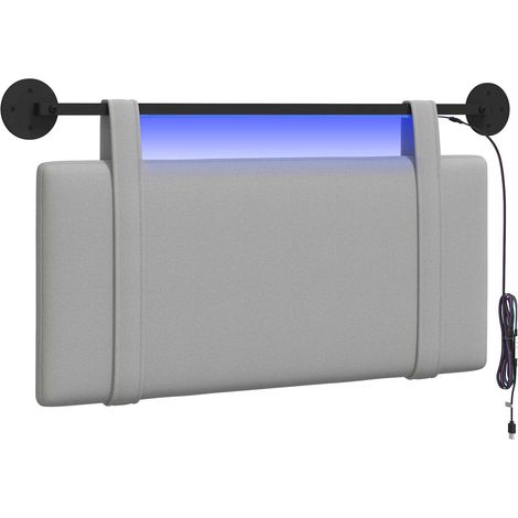 Hanging Headboard Cloud Grey Fabric vidaXL