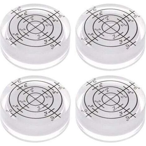 BRICOOMARKET Purchasing Map Lot de 4 niveaux à bulle ronds 32 x 7 mm, mini marqueurs de niveau Bullseye ronds pour nivellement d'appareil photo, trépied, télescope, atelier, plateau tournant, blanc (1/5)