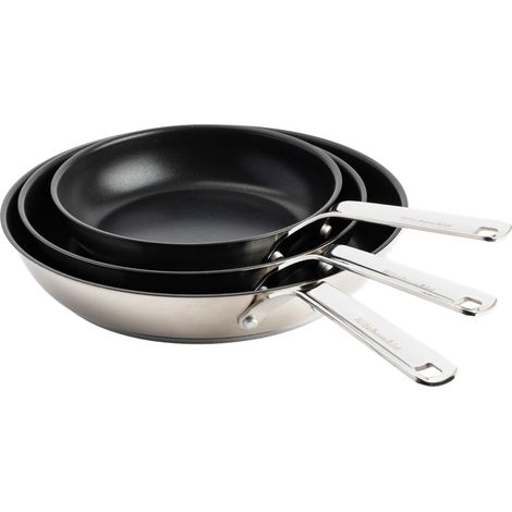 KitchenAid - Stainless Steel Sheet Frypan Set - Silver - 20/24/28 cm