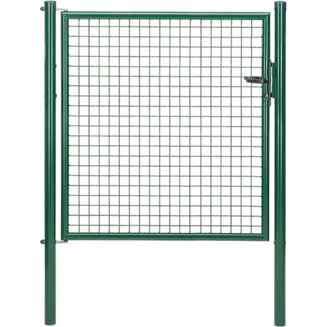 ALBERTS Wellengitter-Einzeltor, zinkp.grün Kst.b., B Mitte-Mitte Pf.1250mm, H1250mm (1/2)