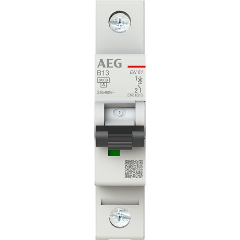 AEG ELFAPLUS 6KA B13A DISJONCTEUR 1 PÔLE - INTERRUPTEUR LS COMPACT AVEC CARACTÉRISTIQUE B POUR UNE PROTECTION FIABLE CONTRE LES