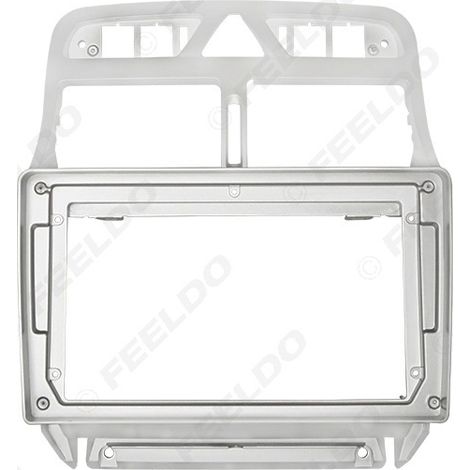 Cadre polyvalent pour Peugeot 307 (2002-2013) : support pour écran large Android 9 pouces avec système de navigation et panneau de modification audio-visuel. (1/5)