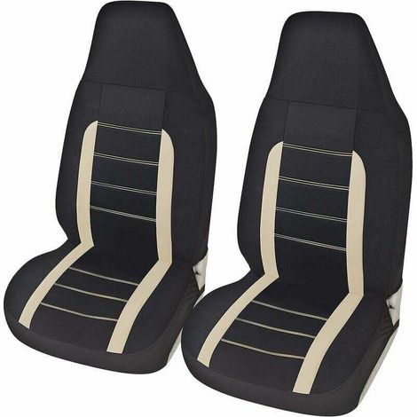 Coprisedili anteriori universali Triomphe - Set di coprisedili universali per auto - Accessorio per tuning auto - Beige-Crezuo