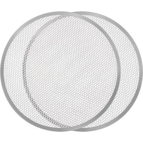 CCYKXA (Pack of 2) Large Perforated Pizza Baking Tray 40 cm - Professional Pizza Oven Tray Fast & Even Cooking - Aluminum Alloy, Seamless - Non-Stick, Anti-Rust, BPA Free, Oven Safe