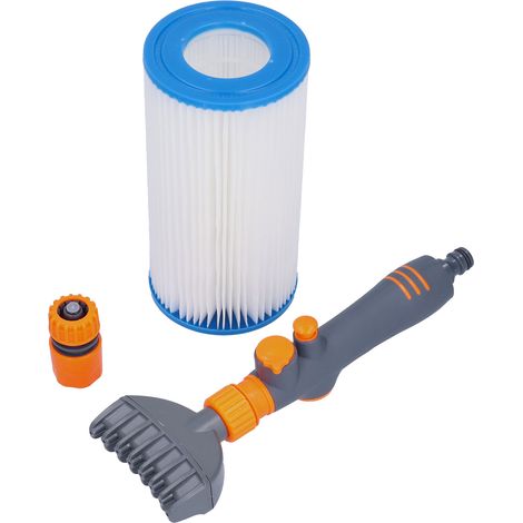Kit per la pulizia della piscina, cartuccia filtrante per piscina, cartuccia filtrante di carta per piscina, kit di spazzole per la pulizia e la filtrazione della piscina