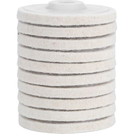 Lot de 10 disques à polir en laine fine pour meuleuse d'angle, adaptés au ponçage et lustrage des métaux et bijoux. (1/5)