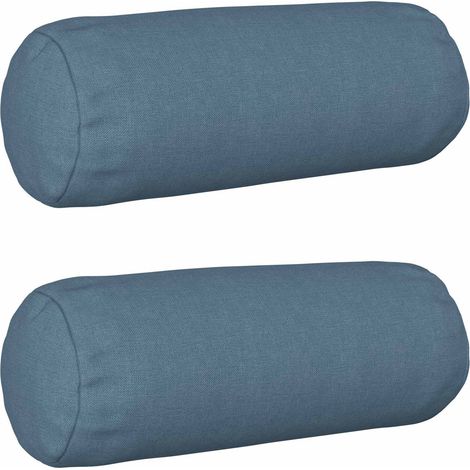 Housse de coussin 2 pc HEERLEN Bleu denim Ø 15 x 40 cm Tissu vidaXL