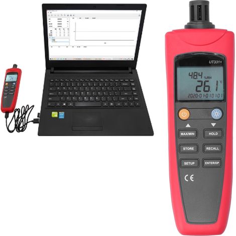 Thermomètre et hygromètre numérique UT331+ UNI-T/Uni-T : haute précision pour une utilisation domestique, intérieure et industrielle (1/5)