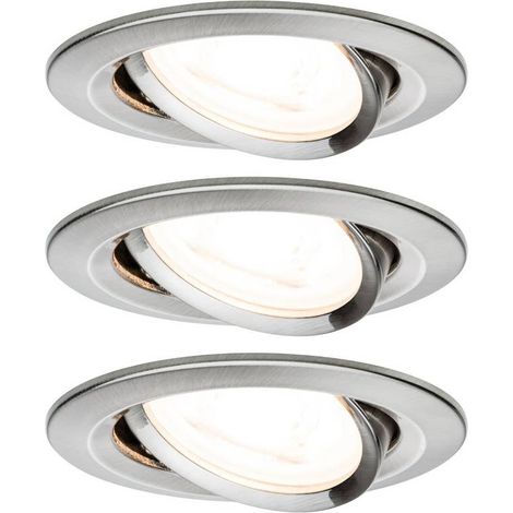 Paulmann 93429 Nova Lampada da incasso Kit da 3 LED (monocolore) GU10 19.5 W Ferro (spazzolato) (1/3)