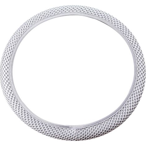 Funda de lino para volante, antideslizante, transpirable y cálida en invierno, fresca en verano, tamaño universal de 15 pulgadas. (1/5)