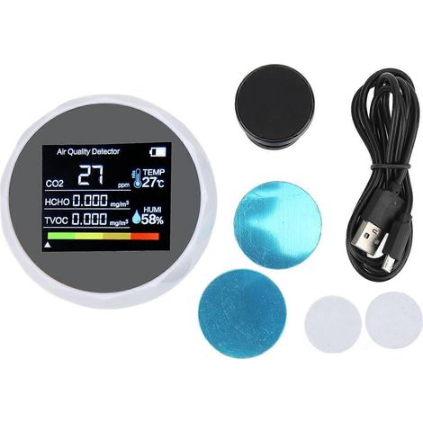 ZN-2CO5 Digitaler Luftqualitätsmonitor 5 in 1 Infrarotsensor Kohlendioxiddetektor HCHO Temperatur