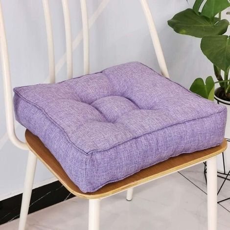 Dicke Stuhlsitzkissen, weiche Stuhlkissen für Esszimmer, Stuhlkissen für drinnen und draußen, Garten, Homeoffice (50 x 50 cm, Lila) (1/5)