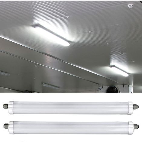LED Wannenleuchte Hallenlampe Garagenleuchte Feuchtraumleuchte Deckenlampe, strahlwassergeschützt, 48W 5760lm 6500K kaltweiß, L 150 cm , 2er Set