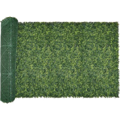 Mur Végétal Artificiel, 300x100 cm, Panneau Mural Décoratif Herbe de Milan Emboîtable, pour Décoration Intérieure et Extérieure, Couverture de Clôture Intimité en Lierre, Brise-vue Mural Jardin (1/5)