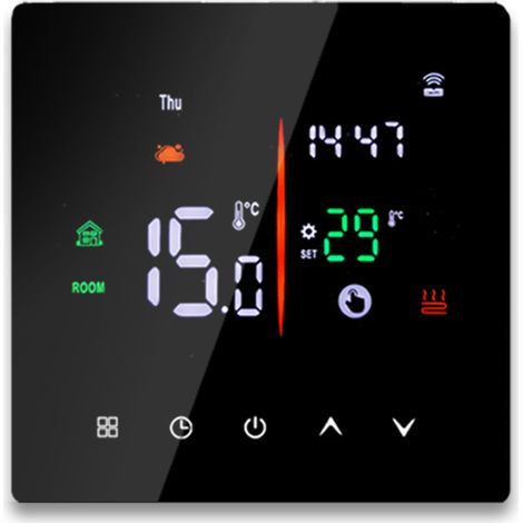 16A Thermostat connecté WiFi Tuya pour chauffage électrique et plancher chauffant à eau, compatible avec chaudière, application intelligente pour contrôle à distance (1/5)