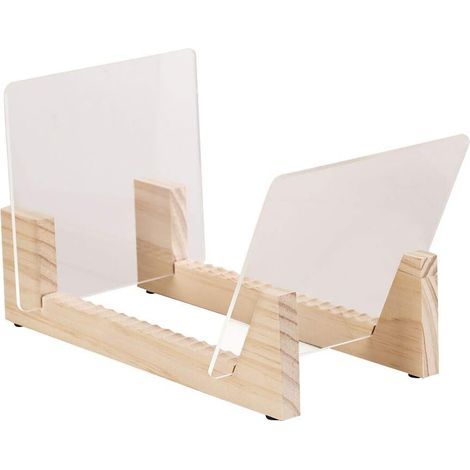 Vinyl Record Stand, Vinyl Record Storage, Solid Wood with Clear Acrylic Backing, High-End Design, Holds 50 Albums, Natural (1/5)