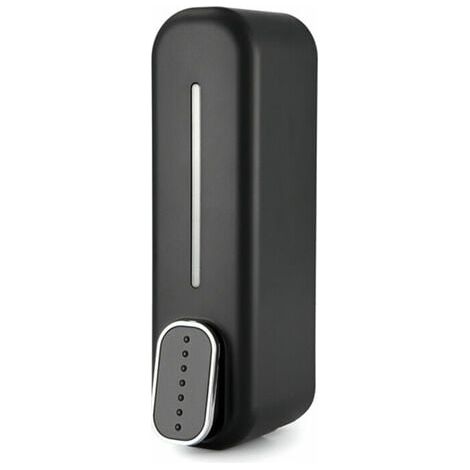 Dispensador de jabón con soporte de pared - Dispensador de jabón líquido de 300 ml, gel de ducha, champú líquido y detergente para ropa, soporte para cocina y oficina, color negro (1/5)