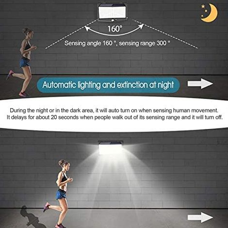 Solar-Wandleuchte mit 468 LEDs, PIR-Bewegungsmelder, wasserdicht, ideal für Gärten, Terrassen, Höfe, Zäune und Landschaftsgestaltung. 3 Beleuchtungsmodi.