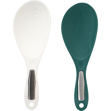 Rice Paddle - 2 Pieces - Heat Resistant Plastic - For Rice Cooker Mashed Potato Sushi Rice - Non Stick Mixing Spoon - Set Of 2 (1/5)