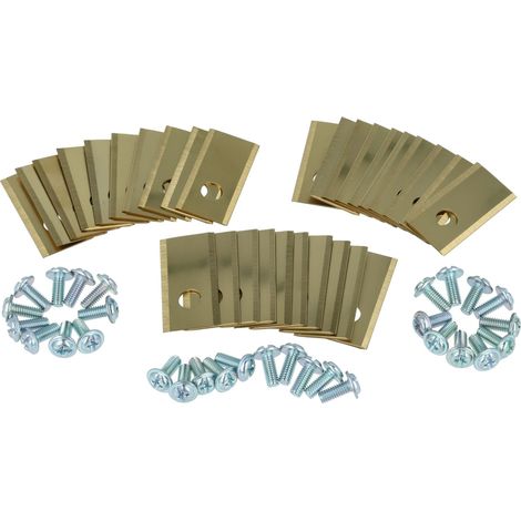 vhbw 30x Replacement Blade compatible with Einhell Freelexo Cordless Lawnmower - Cutter Blades, Silver Gold, titanium apatite (1/5)