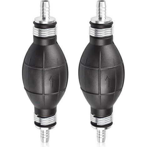 Pompe à Main Essence en Caoutchouc 8mm - Poire d'Amorçage Carburant pour Voitures. Motos et Bateaux (Noir) - Pompe Manuelle de Transfert (1/5)