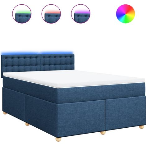 Maison Exclusive - Boxspringbett mit Matratze Blau 160x200 cm Sto