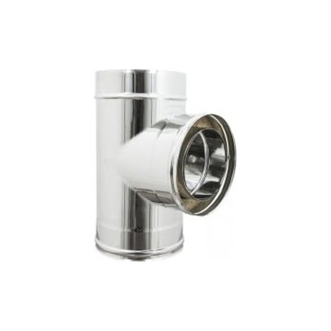 RACCORDO DOPPIA PARETE A T 90 ° EE 80/130 mm