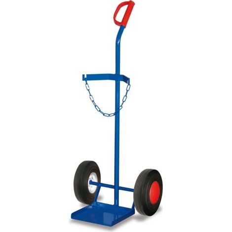 VARIOfit Stahlflaschenkarre für 1 Flasche a 40-50 l Inhalt Luftbereifung Schaufel 255 x 260 mm (1/3)