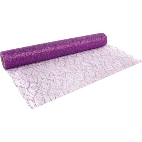 Lila Organza mit Glitzerdruck, 0,50 x 10 m (1/4)