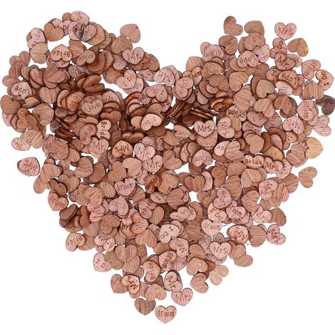 500 Copeaux Cœur en Bois Grain Naturel, Décorations DIY Artisanales pour Scrapbooking (1/5)