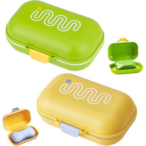 BelleRise - 2pièce Boîte à Savon Portable de Voyage,PorteSavon Solide Plastique,Porte-Savon Étanche et Scellé,avec Bouchon de Vidange Amovible (1/5)