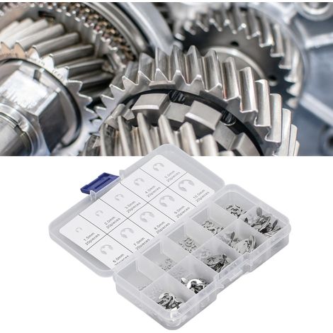 200 anneaux de retenue ouverts en acier inoxydable 304, type E (1/5)