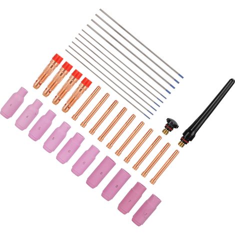 Kit de 36 pièces d'accessoires pour chalumeau de soudage, pièces de rechange en cuivre et céramique pour torches WP 17, 18, 26 (1/5)
