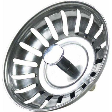 Bouchon Evier Cuisine Inox- Filtre Evier Cuisine Universel (Dia: 79MM), XU, Bonde Evier avec 18 Fentes, Grille Evier Cuisine Antiblocage, Panier pour Evier Inox Vidange Rapide, - KZQ (1/4)