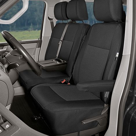 2 Housses de siège pour T5 T6, Sur mesure, Polyester, Avec accoudoirs, Pour Transporter Multivan