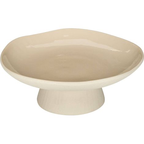 Cuenco de cerámica Aria con pie D28 cm beige - Atmosphera créateur d'intérieur